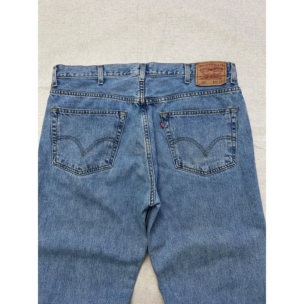 Levi's 550 Relaxed Fit Jeans Men's 38x30 Blue Straight Leg Denim Made in Mexico